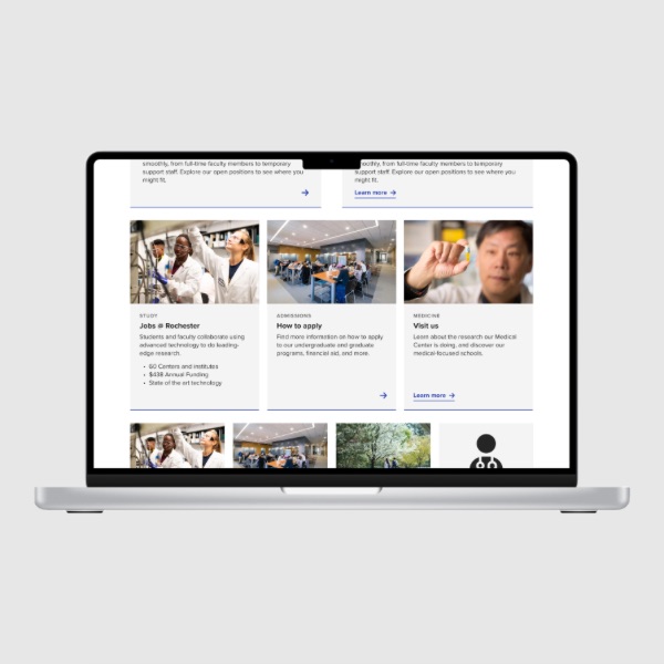 Website design featuring a modern layout and vibrant color scheme.