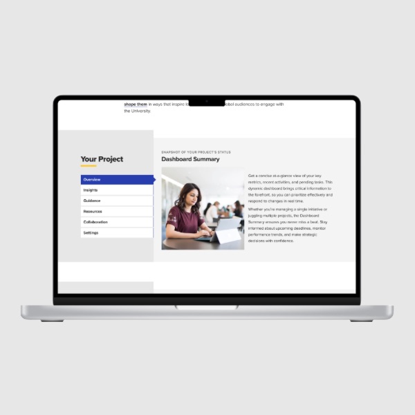 Website prototype featuring a tabbed content layout.