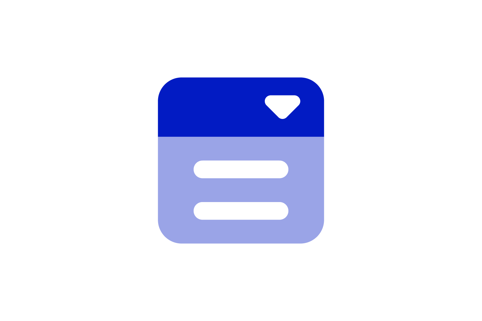 Dropdown list icon with blue and white colors