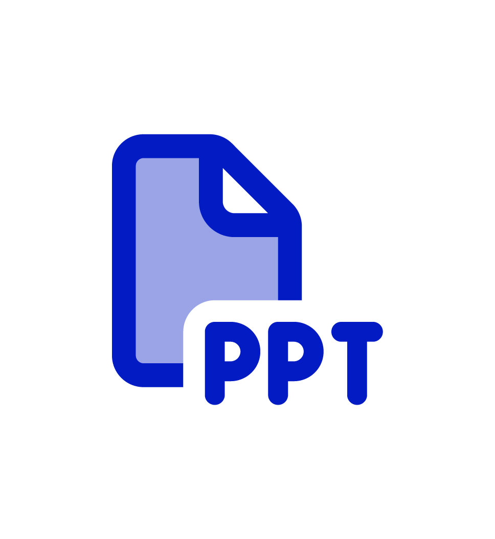 Blue file icon with PPT text